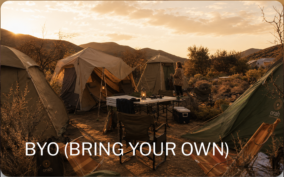 Bring your own camping at ORAH