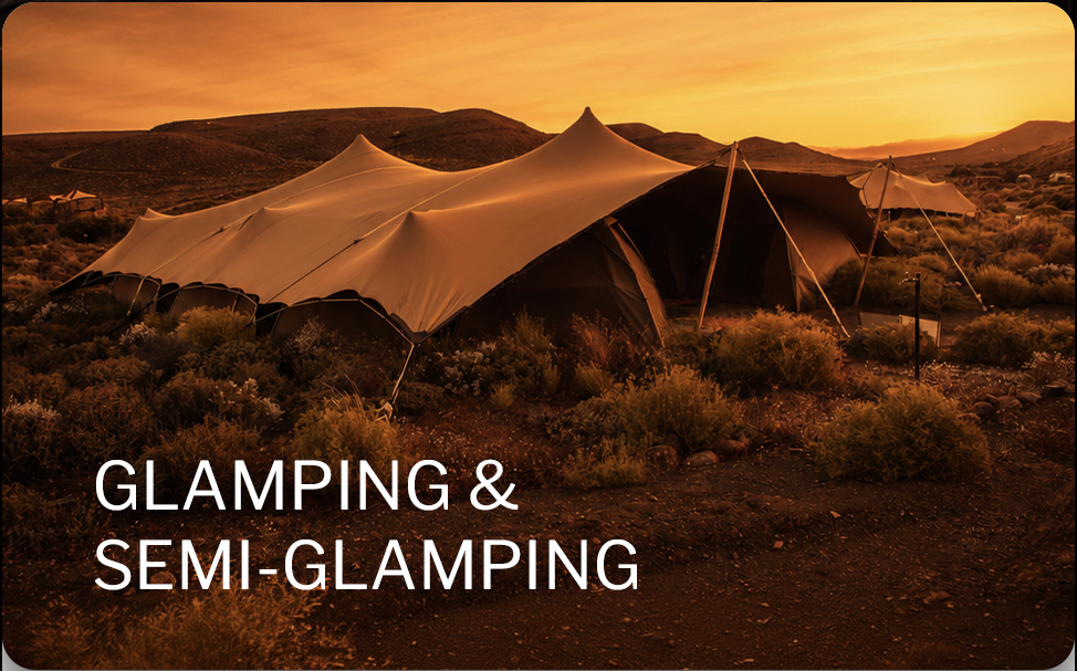Glamping and semi-glamping tents at ORAH
